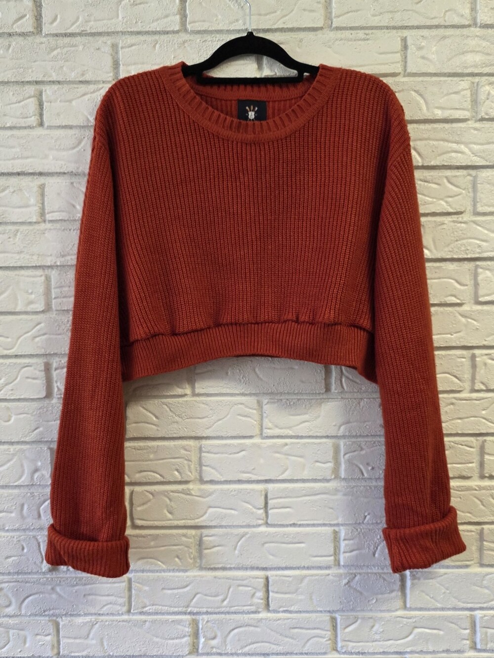 Ivy Crew Rust Red Cropped Sweater
